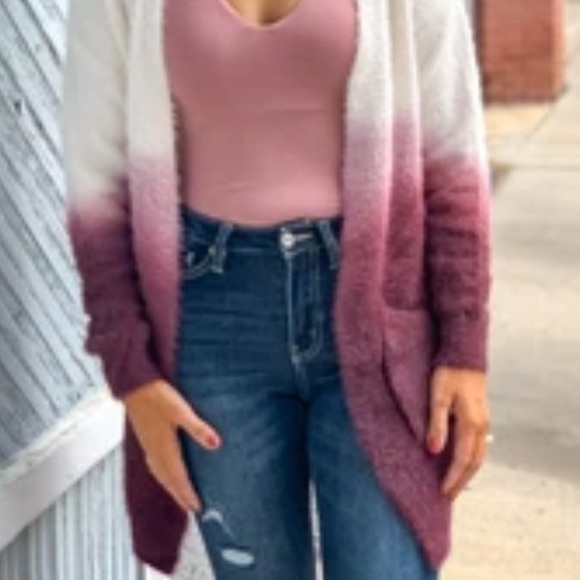 Listicle Sweaters - Shag Ombré Cardigan